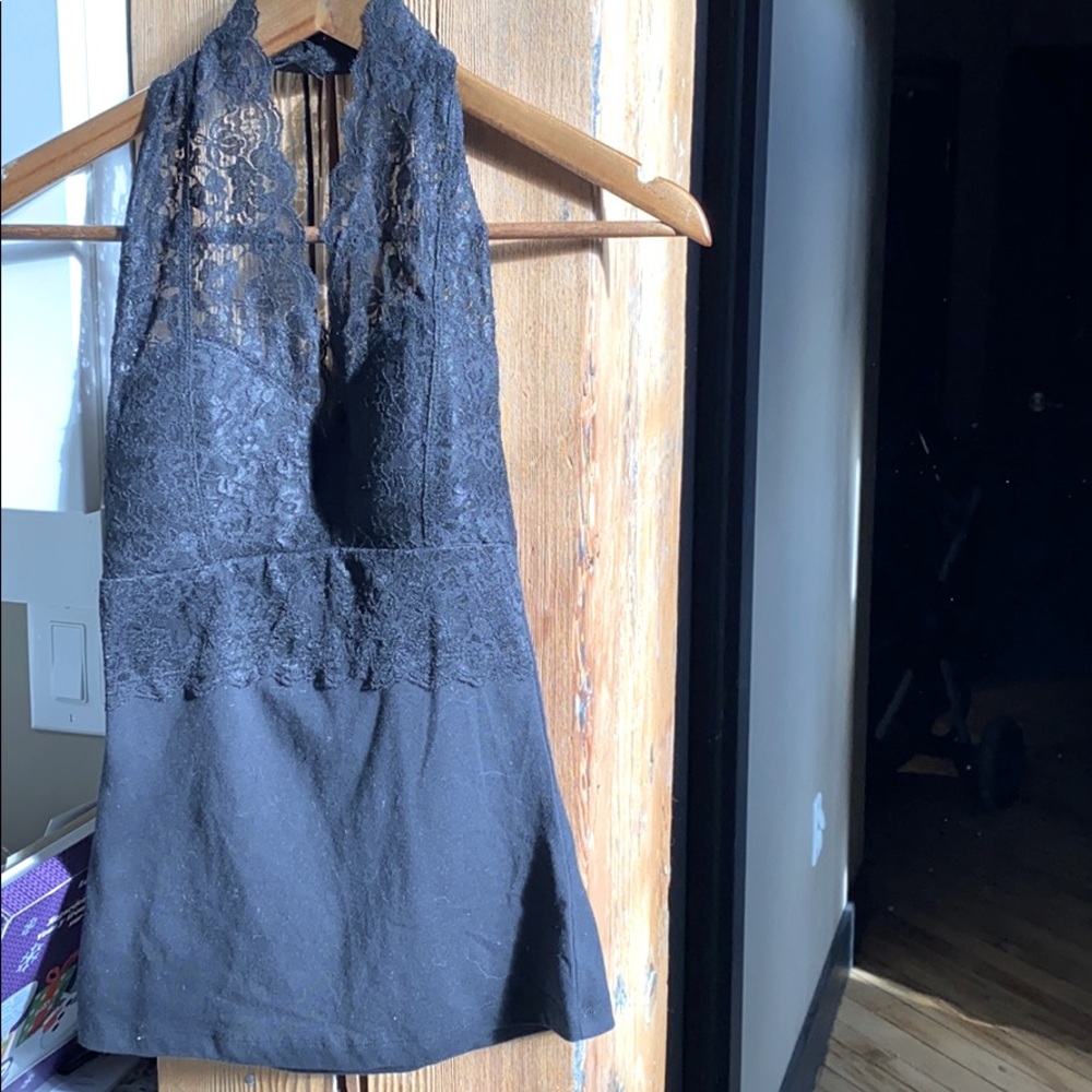 Black lace halter